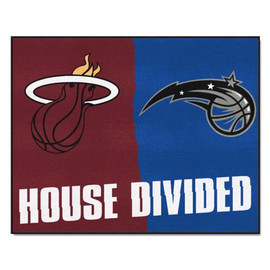 House Divided -Miami Heat / Orlando Magic House Divided Mat by Fan Mats