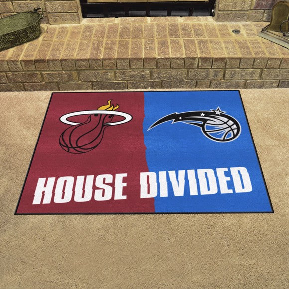 House Divided -Miami Heat / Orlando Magic House Divided Mat by Fan Mats