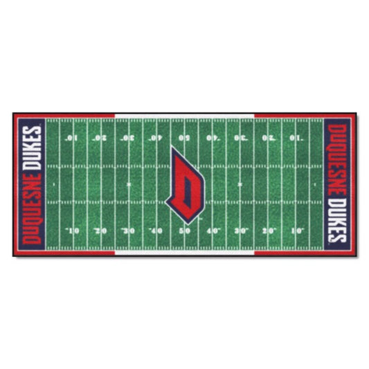 Duquesne Dukes Football Field Runner - 30"x72", Made in USA. Vibrant team colors, non-skid backing, machine washable