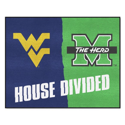 House Divided -West Virginia Mountaineers / Marshal Thundering Herd Mat / Rug by Fanmats