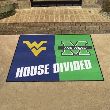 House Divided -West Virginia Mountaineers / Marshal Thundering Herd Mat / Rug by Fanmats