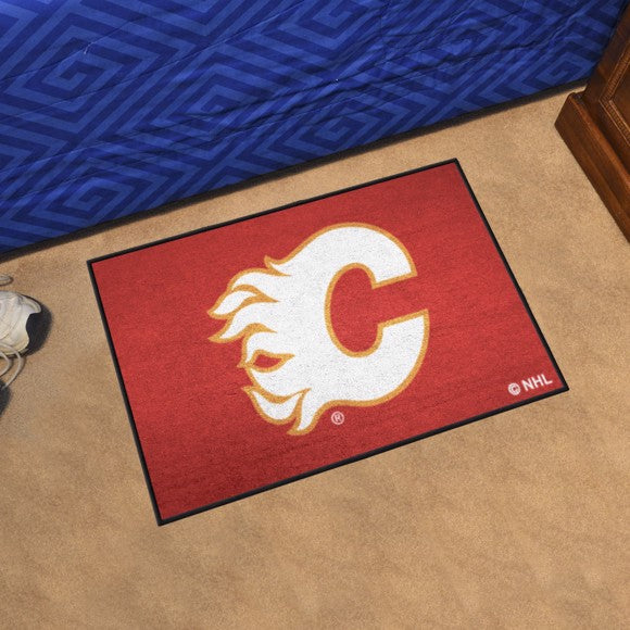 Calgary Flames Logo Starter Rug / Mat by Fanmats