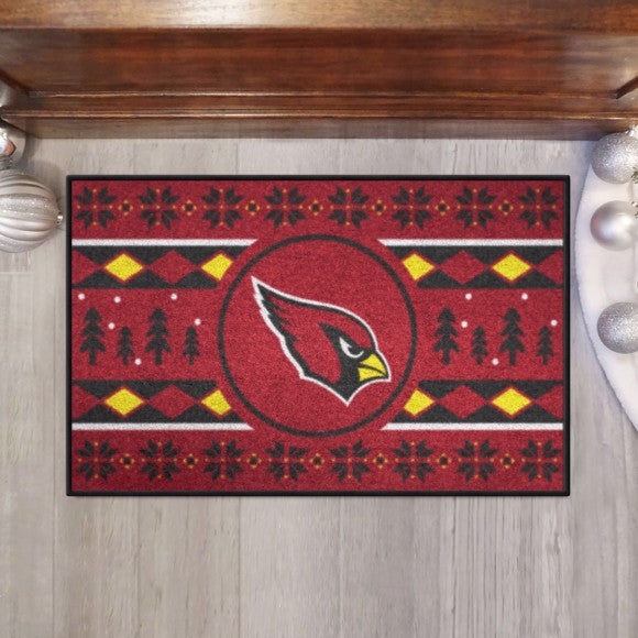 Arizona Cardinals Holiday Sweater Starter Rug / Mat  by Fanmats
