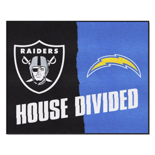 House Divided - Las Vegas Raiders / Los Angeles Chargers Mat / Rug by Fanmats