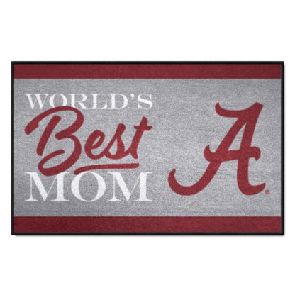 Alabama Crimson Tide NCAA World's Best Dad Starter Mat: 19"x30", 100% nylon, vibrant colors, non-skid, machine washable.