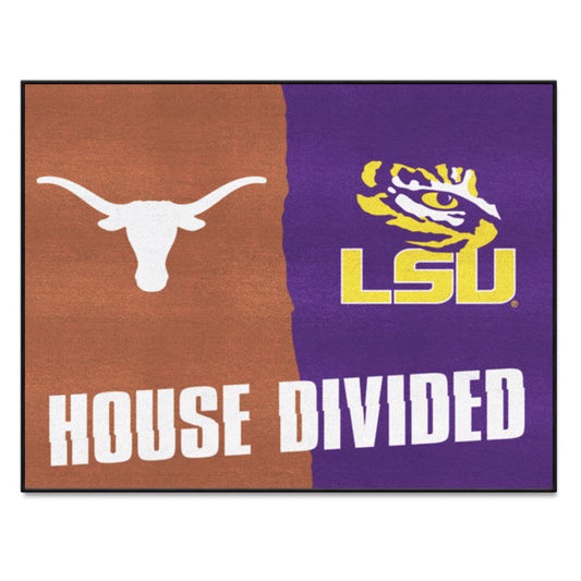 House Divided - Texas Longhorns / LSU Tigers House Divide Mat by Fanmats