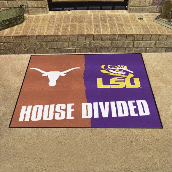 House Divided - Texas Longhorns / LSU Tigers House Divide Mat by Fanmats