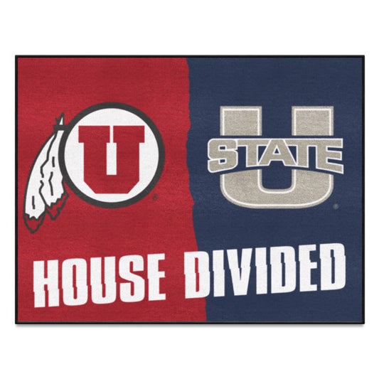 House Divided - Utah Utes / Utah State Aggies House Divided Mat by Fanmats