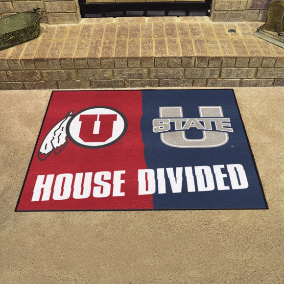 House Divided - Utah Utes / Utah State Aggies House Divided Mat by Fanmats