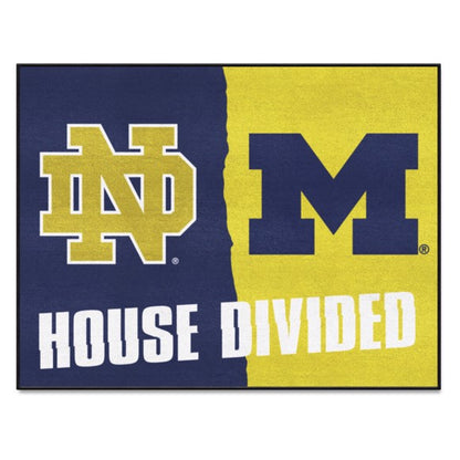 House Divided - Notre Dame Fighting Irish / Michigan Woverines Rug / Mat by Fanmats