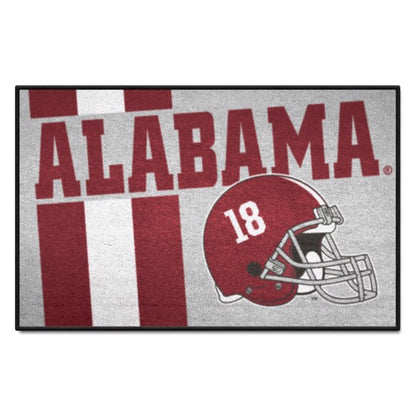 Alabama Crimson Tide NCAA Uniform Starter Mat: 19"x30", 100% nylon, vibrant colors, non-skid, machine washable, by Fanmats.