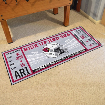 Arizona Cardinals Retro Ticket Runner Mat / Rug by Fanmats