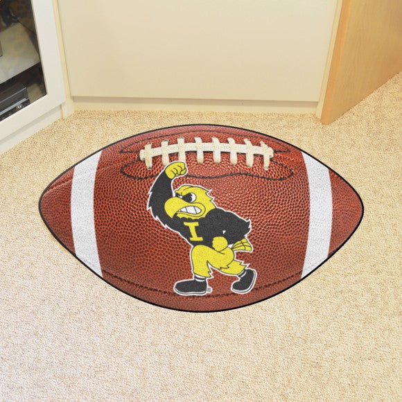 Iowa Hawkeyes {Fighting Herky Mascot Logo} Football Rug / Mat by Fanmats