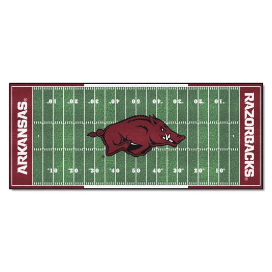 Arkansas Razorbacks NCAA Football Runner: 30"x72", True Team Colors, Non-skid Backing, 100% Nylon, Machine Washable, Officially Licensed.