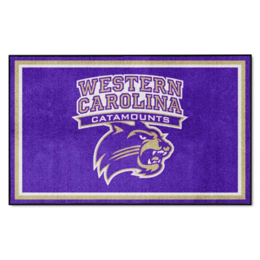 Western Carolina Catamounts NCAA 4ft. x 6ft. Plush Rug with team colors, 100% nylon face, and durable Duragon backing. Officially licensed.