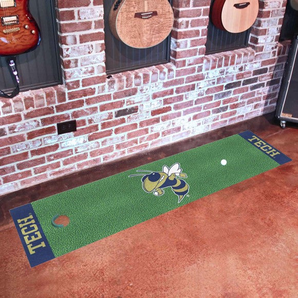 Georgia Tech Yellow Jackets Logo Green Putting Mat by Fanmats