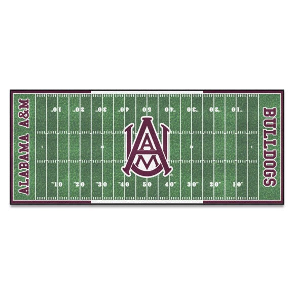 Alabama A&M NCAA Football Field Runner: Brand New, 30"x72", True Team Colors, Non-skid Backing, 100% Nylon, Made in USA, Machine Washable