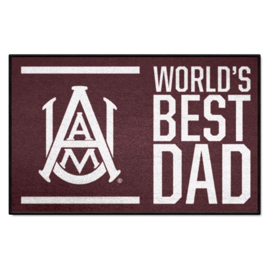 Alabama A&M Bulldogs Starter Rug / Mat - Worlds Best Dad by Fanmats