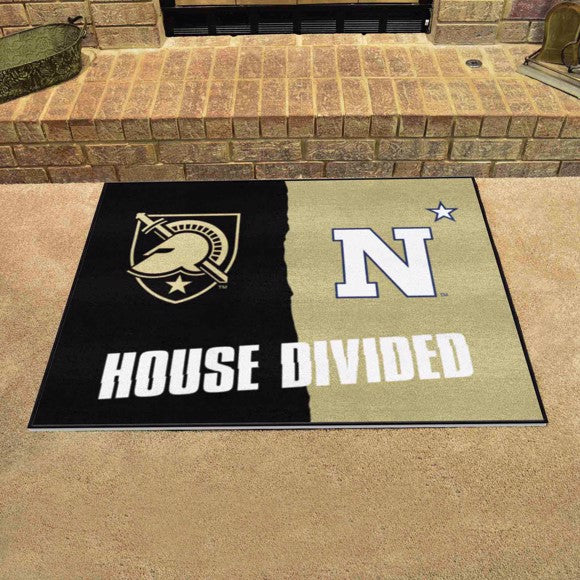 House Divided - Army West Point Black Knights  / Naval Academy {Navy} Midshipmen Mat / Rug by Fanmats
