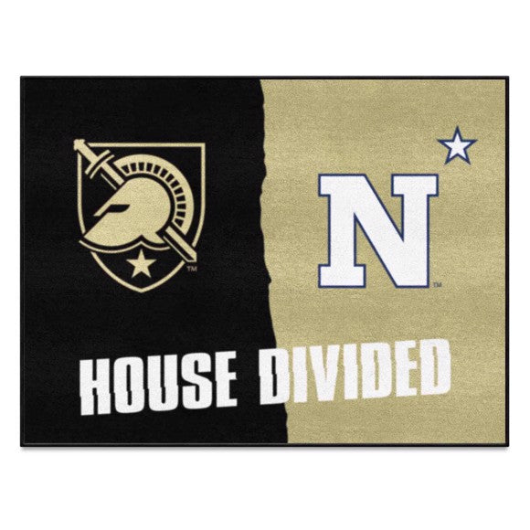 House Divided - Army West Point Black Knights  / Naval Academy {Navy} Midshipmen Mat / Rug by Fanmats
