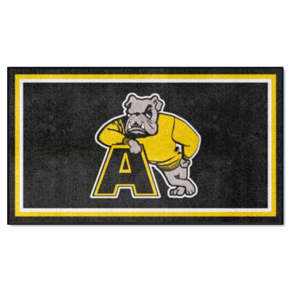 Adrian College Bulldogs NCAA area rug, 3ft x 5ft, made in the USA with 100% nylon, Duragon latex backing, vibrant team colors.