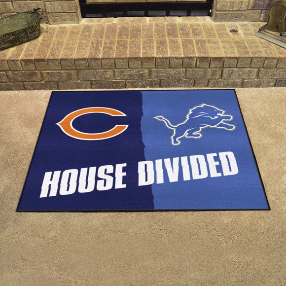 House Divided - Chicago Bears / Detroit Lions House Divided Mat by Fanmats