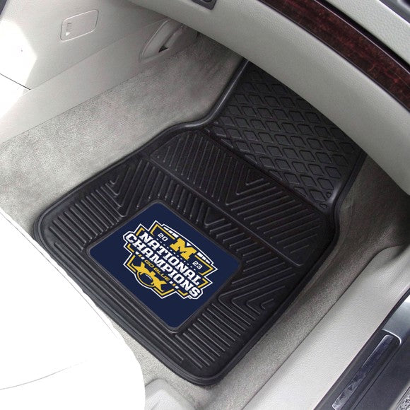 Michigan Wolverines 2023-24 National Champions 2-pc Vinyl Car Mat Set by Fanmats