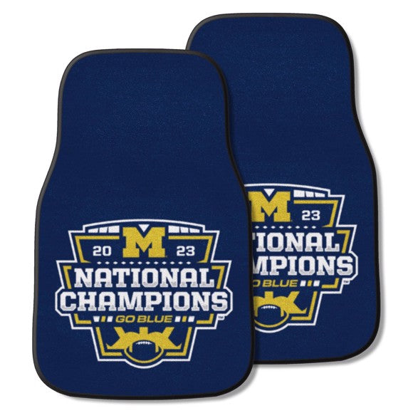 Michigan Wolverines 2023-24 National Champions 2-pc Carpet Car Mat Set by Fanmats