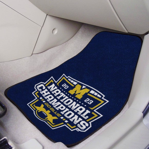 Michigan Wolverines 2023-24 National Champions 2-pc Carpet Car Mat Set by Fanmats