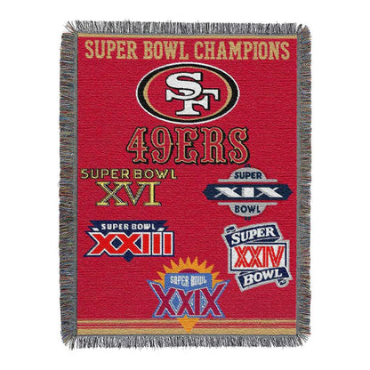 San Francisco 49ers Commemorative Series 5x Champs Tapestry by The Northwest