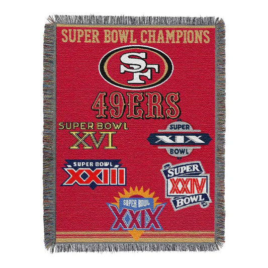 San Francisco 49ers Commemorative Series 5x Champs Tapestry by The Northwest