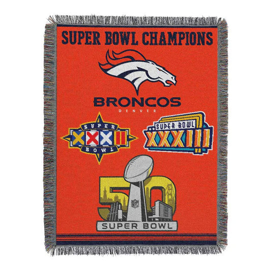 Denver Broncos Commemorative Series 3x Champs Tapestry by The Northwest