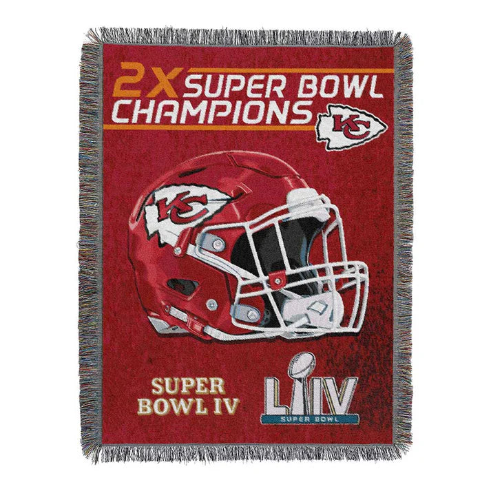 Kansas City Chiefs Commemorative Series 2x Champs Tapestry by The Northwest