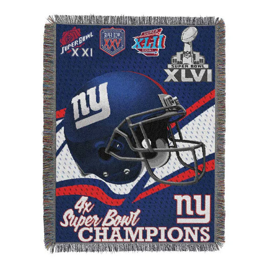 New York Giants Commemorative Series 4x Champs Tapestry by The Northwest