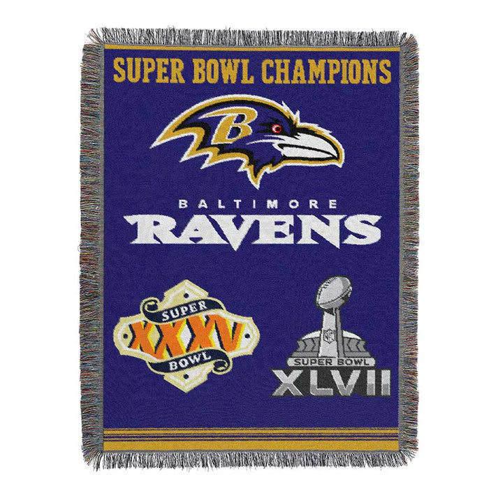 Baltimore Ravens Commemorative Series 2x Champs Tapestry by The Northwest