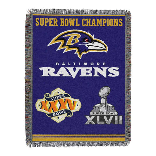 Baltimore Ravens Commemorative Series 2x Champs Tapestry by The Northwest