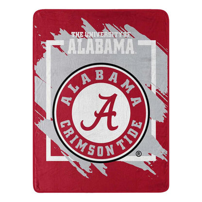 Alabama Crimson Tide Dimensional Micro Raschel Throw, 46x60", large logo, soft fabric, decorative binding. Officially licensed.