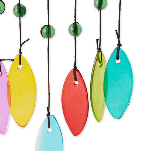 Glass Leaves Colorful Wind Chimes - Butterfly by Accent Plus