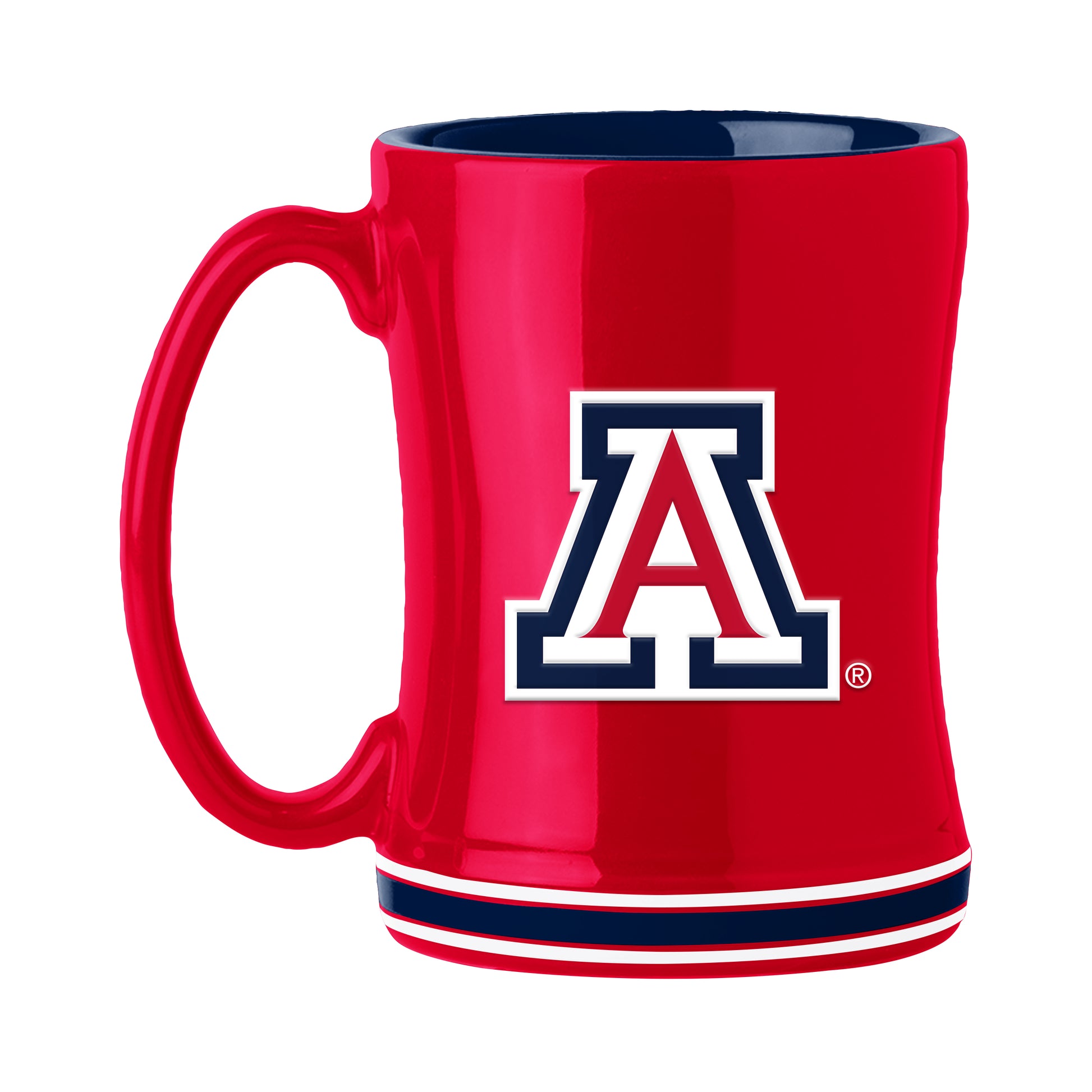 Arizona Wildcats 14oz ceramic mug with 3D team logo and name on handle by Logo Brands.