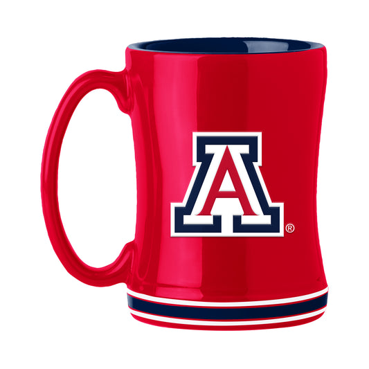 Arizona Wildcats 14oz ceramic mug with 3D team logo and name on handle by Logo Brands.