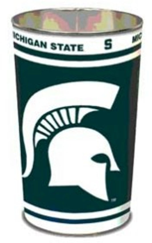 Michigan State Spartans Metal Trash Can / Wastebasket