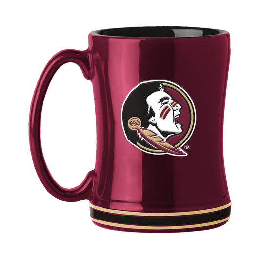Florida State Seminoles 14 oz ceramic mug with 3D logo and team colors, microwave safe fan drinkware.