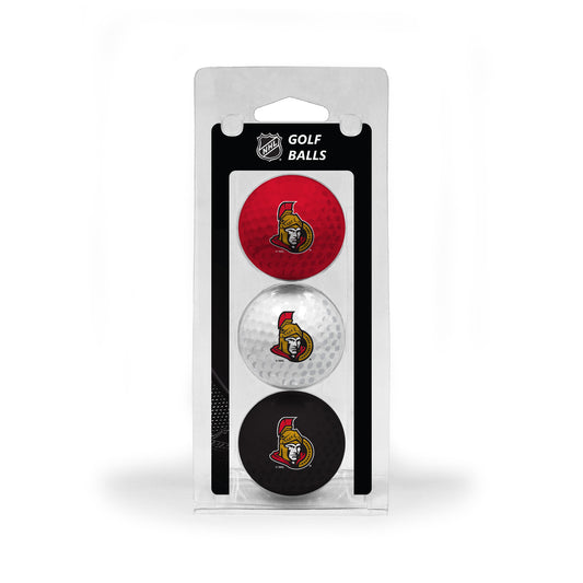 Ottawa Senators Team Colored Golf Balls 3 Pack by Team Golf