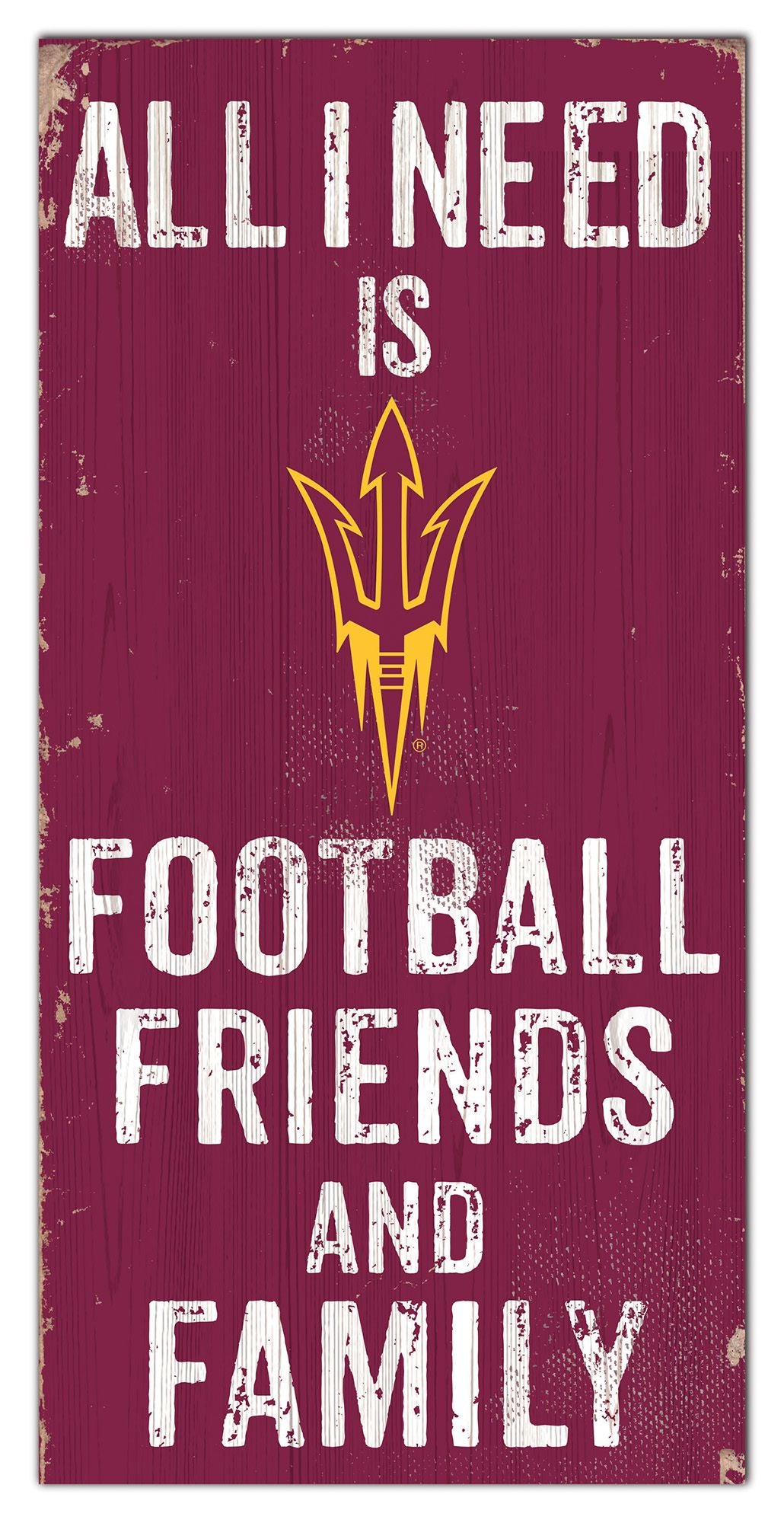 Arizona State Sun Devils 6" x 12" Football Friends and Family Sign by Fan Creations