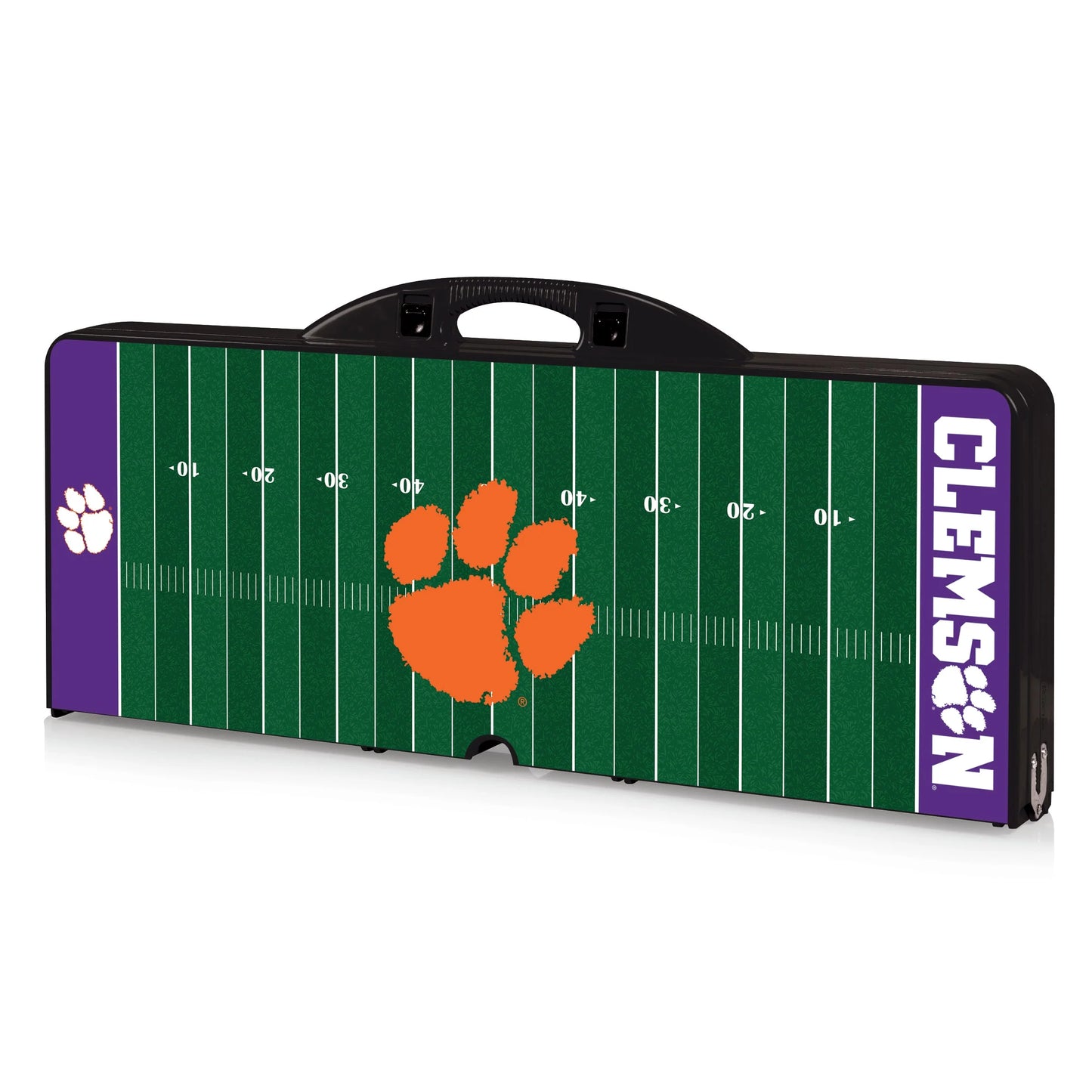 Clemson Tigers Field Design Portable Camping / Picnic / Tailgating Folding Table with Seats by Picnic Time