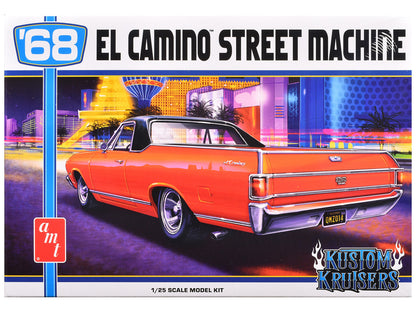AMT 1968 Chevrolet El Camino Street Machine 1/25 scale model kit with 108 parts, chrome accents, and decals