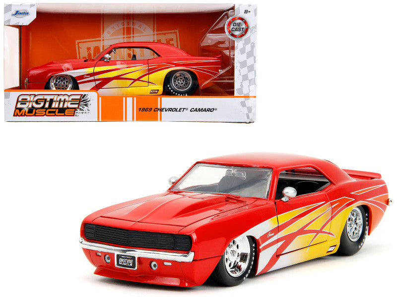 Jada 1969 Chevrolet Camaro Red with Graphics, 1/24 diecast model car, BigTime Muscle series, detailed, opening parts, new box