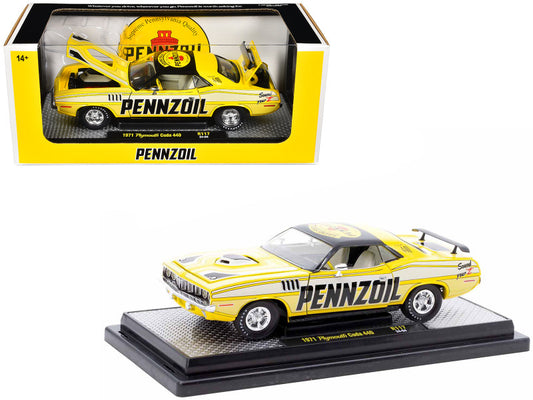 1971 Plymouth Barracuda 440 Pennzoil diecast model, 1/24 scale, limited edition by M2 Machines.