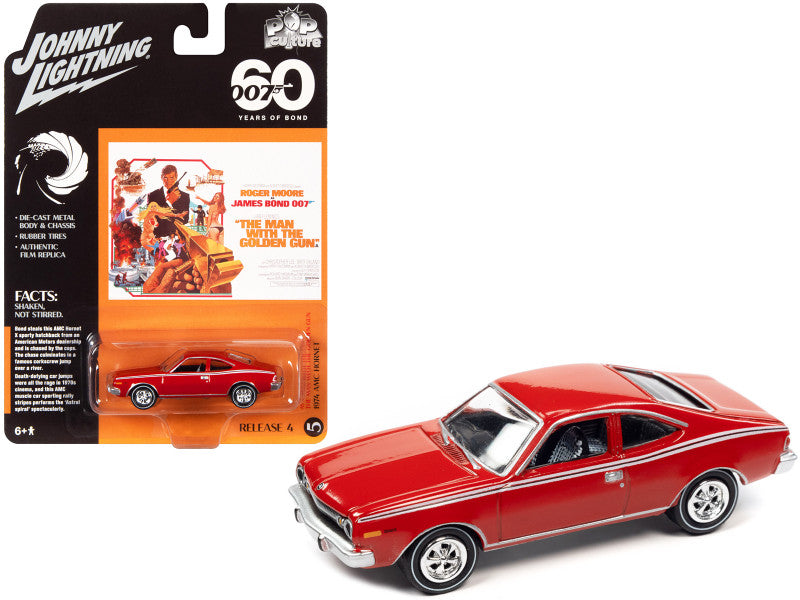1974 AMC Hornet Red 007 diecast car from The Man with the Golden Gun, 1/64 scale, by Johnny Lightning.

