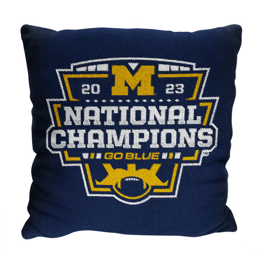 Michigan Wolverines 2023 FBC Logo Tapestry Pillow by The Northwest Group